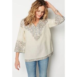 J. Jill Linen Paisley Top
